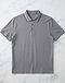 Men's Tipped Collar Cotton-Polyester Polo — Grey (Grey), flat-lay view