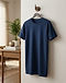 Men's Longline Premium Cotton T-Shirt — Navy (Navy), lifestyle setting