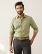 Unisex Premium Cotton Woven Belt — Khaki (Khaki), worn or held by model