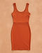 Women's Cocktail Bodycon Dress — Rust (Rust), flat-lay view
