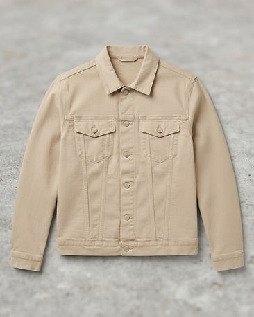 Unisex Cotton Blend Denim Jacket — Beige (Beige), product photo