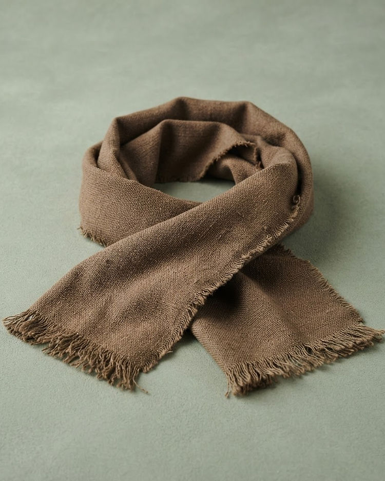 Unisex Canvas Linen Style Scarf — Brown (Brown), product photo