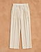 Women's Cotton Silk Pleated Trousers — Cream (Cream), flat-lay view