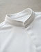 Men's Mandarin Collar Cotton Blend Polo — White (White), detail close-up