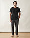 Men's Lounge Combed Cotton Tee — Black (Black), worn or held by model