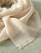 Unisex Wool Blend Lightweight Scarf — Cream (Cream), detail close-up