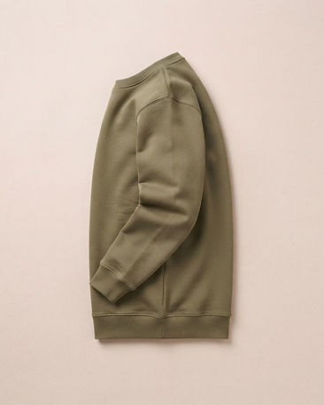 Unisex Premium Cotton Crew Sweatshirt — Khaki (Khaki), product photo
