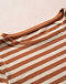 Women's Striped Boat Neck Tee — Rust (Rust), detail close-up