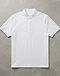 Men's Mandarin Collar Cotton Blend Polo — White (White), flat-lay view