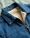 Men's Cotton Twill Sherpa Lined Jacket — Blue (Blue), detail close-up