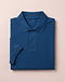 Men's Ribbed Collar Organic Cotton Polo — Blue (Blue), product photo