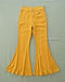 Women's Rayon Flared Jeans — Mustard (Mustard), flat-lay view