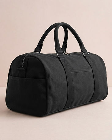 Unisex Cotton Blend Everyday Duffel Bag — Black (Black), product photo
