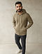 Unisex Premium Cotton Fleece Zip Hoodie — Khaki (Khaki), worn or held by model