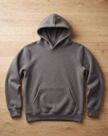 Unisex Fleece Plain Hoodie — Charcoal (Charcoal), product photo