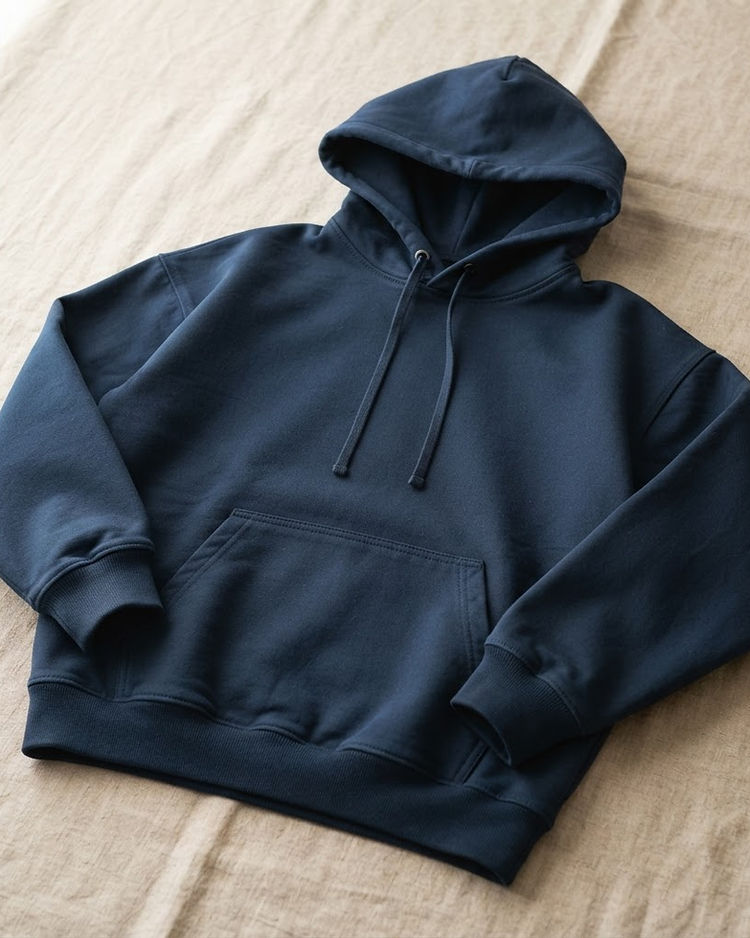 Unisex Oversized Canvas Hoodie — Navy (Navy), product photo