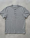 Men's Henley Neck Cotton-Polyester Tee — Grey (Grey), product photo
