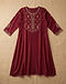 Women's Festive Wear Kurta — Maroon (Maroon), flat-lay view