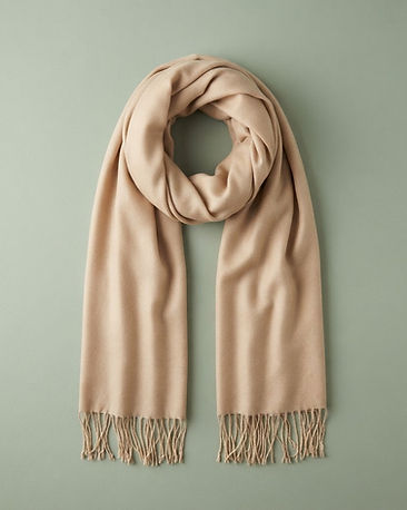 Unisex Cotton Blend Pashmina Wrap Scarf — Beige (Beige), product photo
