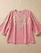 Women's Embroidered Top — Pink (Pink), product photo