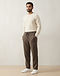 Men's Fleece Blend Cotton Casual Pants — Brown (Brown), worn or held by model