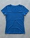 Women's Scoop Neck Fitted Tee — Blue (Blue), flat-lay view
