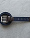 Unisex Canvas Leather Style Belt — Navy (Navy), flat-lay view