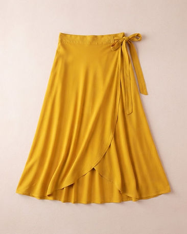 Women's Rayon Wrap Skirt — Mustard (Mustard), product photo