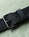 Unisex Cotton Blend Reversible Belt — Black (Black), detail close-up