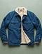 Men's Cotton Twill Sherpa Lined Jacket — Blue (Blue), flat-lay view