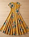 Women's Floral Print Maxi Dress — Mustard (Mustard), flat-lay view
