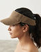 Unisex Canvas Visor Cap — Brown (Brown), worn or held by model