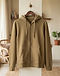 Unisex Premium Cotton Fleece Zip Hoodie — Khaki (Khaki), lifestyle setting