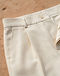 Women's Cotton Silk Pleated Trousers — Cream (Cream), detail close-up