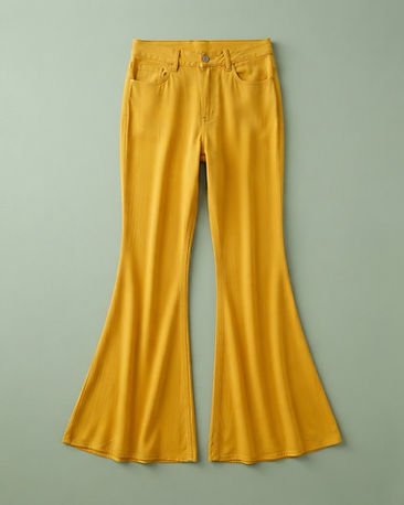 Women's Rayon Flared Jeans — Mustard (Mustard), product photo