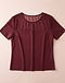 Women's Sheer Overlay Blouse — Maroon (Maroon), flat-lay view