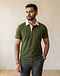 Men's Contrast Collar Organic Cotton Polo — Olive (Olive), worn or held by model