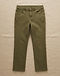 Women's Stretch Denim Linen Blend Trousers — Olive (Olive), flat-lay view