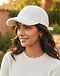 Unisex Fleece Classic Cap — White (White), worn or held by model
