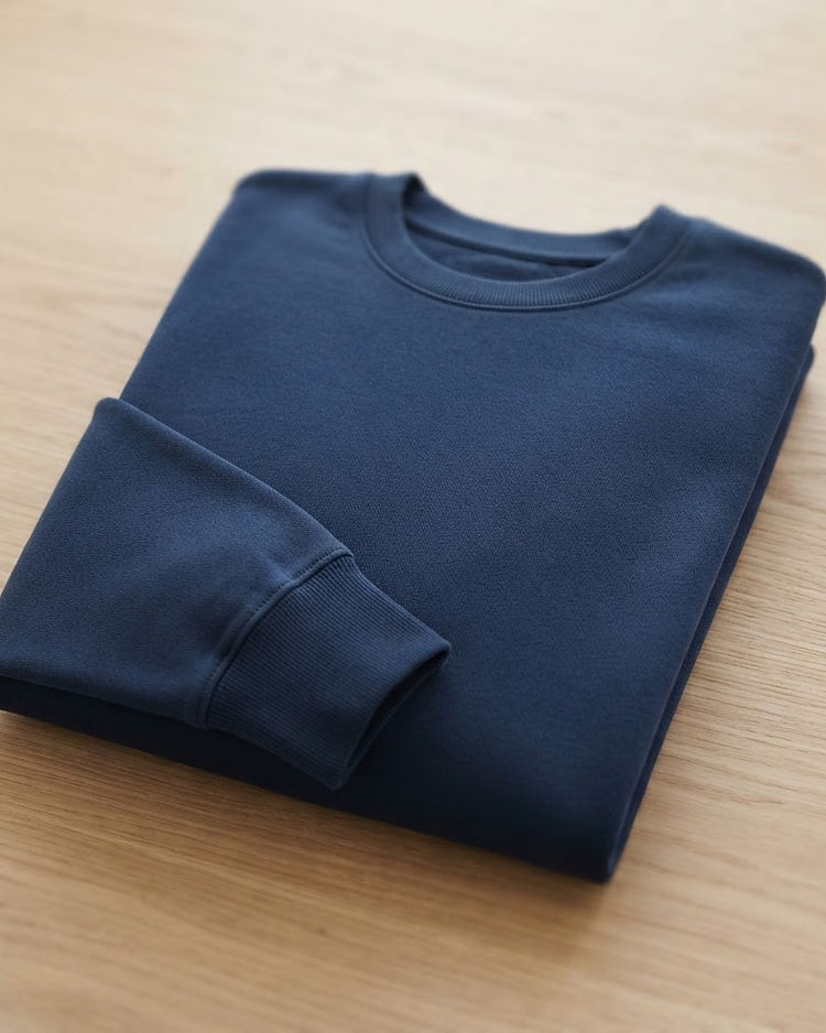 Men's Cotton Twill Fleece Sweatshirt — Navy (Navy), product photo