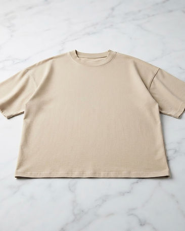 Men's Oversized Drop-Shoulder Cotton Blend Tee — Beige (Beige), product photo