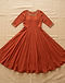 Women's Ethnic Anarkali Gown — Rust (Rust), flat-lay view