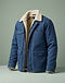 Men's Cotton Twill Sherpa Lined Jacket — Blue (Blue), product photo