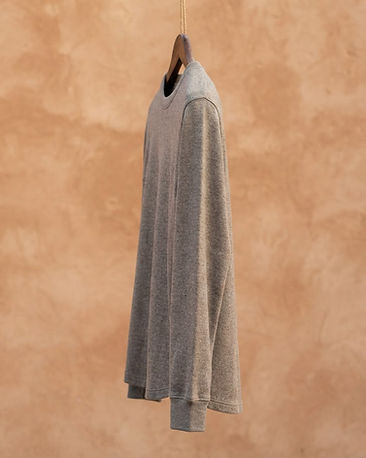 Unisex Long Sleeve Wool Blend Tee — Grey (Grey), product photo