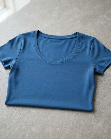Women's Scoop Neck Fitted Tee — Blue (Blue), product photo