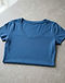 Women's Scoop Neck Fitted Tee — Blue (Blue), product photo