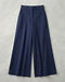 Women's Cotton Twill Tailored Palazzo Pants — Navy (Navy), product photo