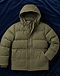 Men's Chino Cotton Hooded Puffer Jacket — Olive (Olive), flat-lay view