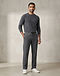 Men's French Terry Straight Leg Trousers — Charcoal (Charcoal), worn or held by model