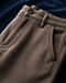 Men's Fleece Blend Cotton Casual Pants — Brown (Brown), detail close-up